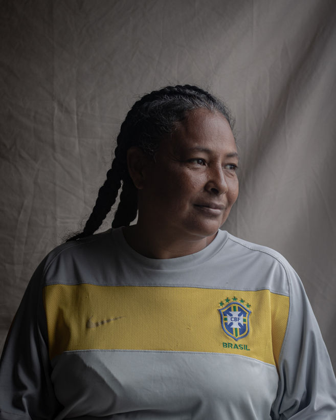 Lilia Betzaida Vargas Gomez in her tent at Rondon 5, a migration camp meant for people who already started their interiorization process. Lilia and her family are waiting to be transferred to the state of Rio de Janeiro.